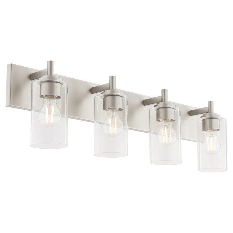 4 Light Bathroom Vanity Light, Satin Nickel