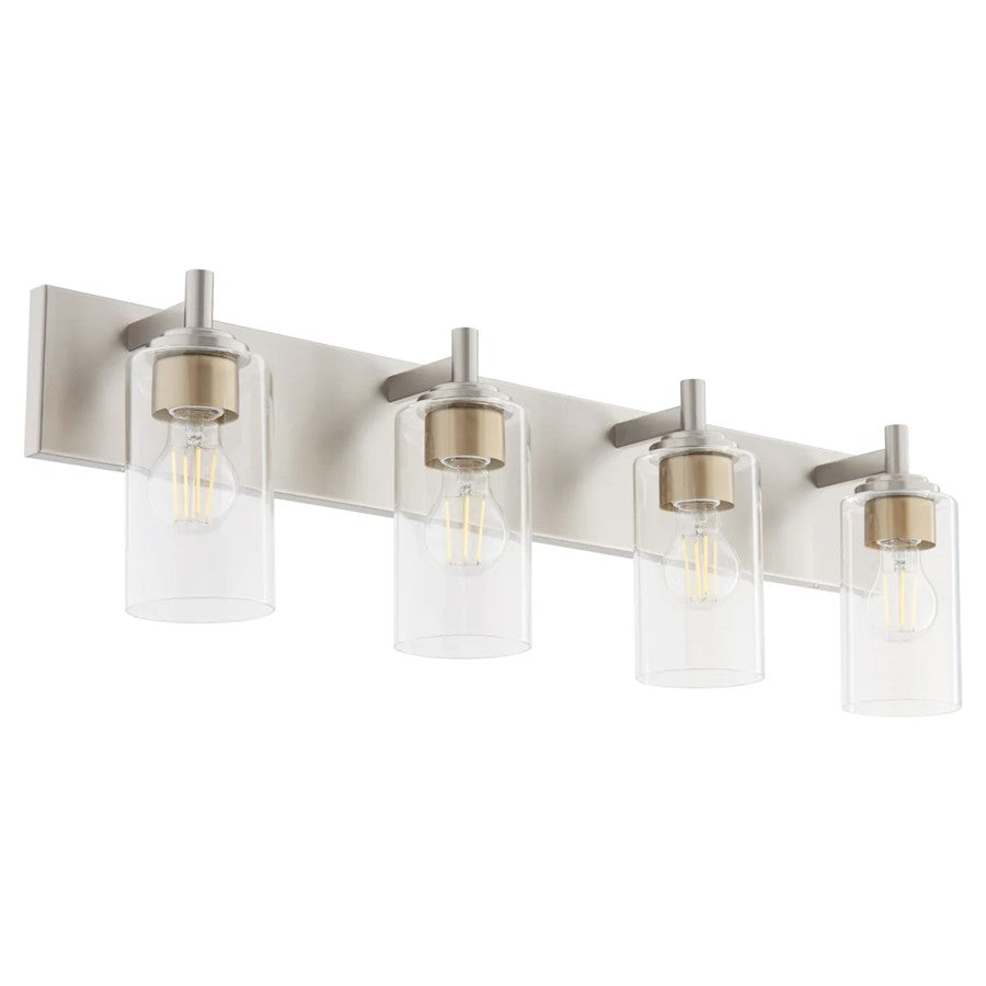 4 Light Bathroom Vanity Light, Satin Nickel