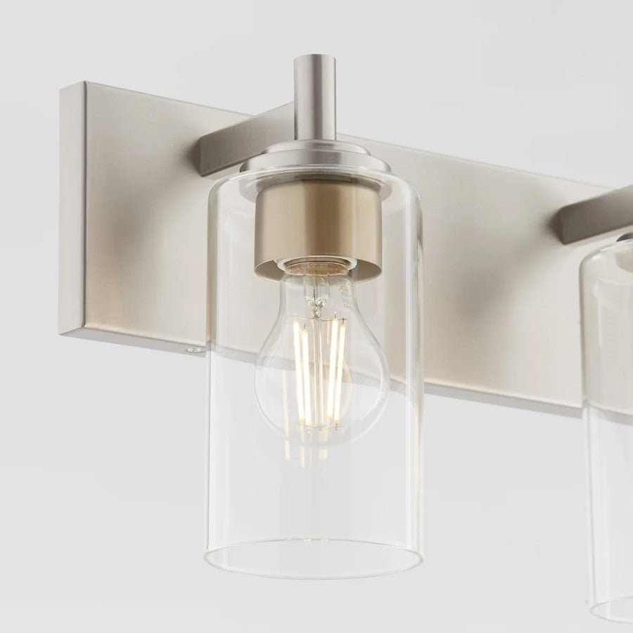 4 Light Bathroom Vanity Light, Satin Nickel