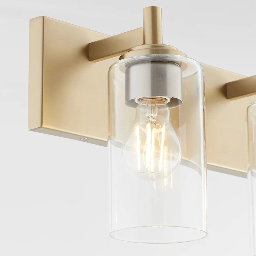4 Light Bathroom Vanity Light, Aged Brass