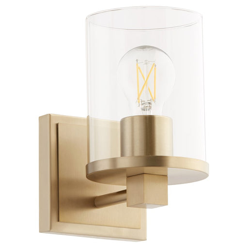 Quorum Bolton 1Lt Wall Mount, Aged Brass/Clear - 523-1-80