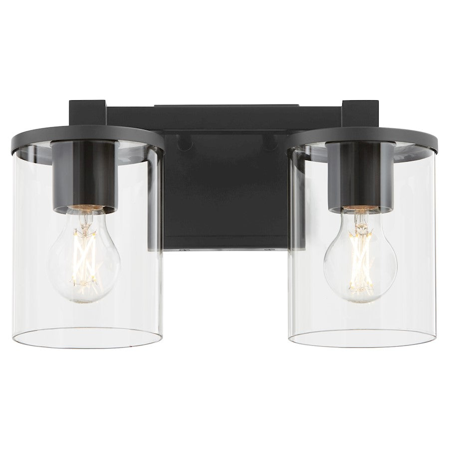 2 Light Bathroom Vanity Light, Matte Black