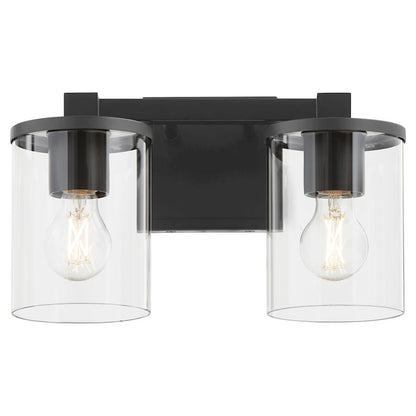2 Light Bathroom Vanity Light, Matte Black