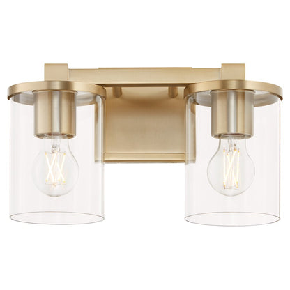 2 Light Bathroom Vanity Light, Aged Brass