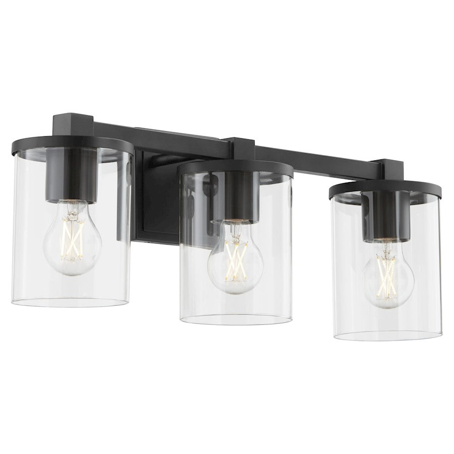 3 Light Bathroom Vanity Light, Matte Black