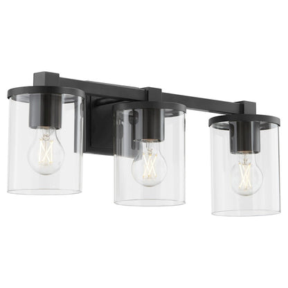 3 Light Bathroom Vanity Light, Matte Black