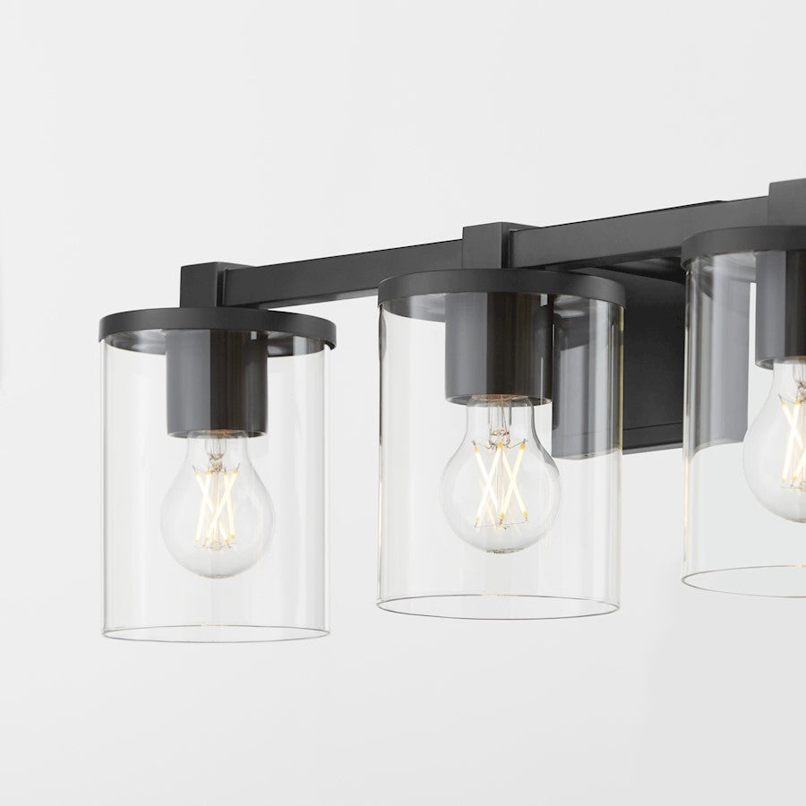 3 Light Bathroom Vanity Light, Matte Black