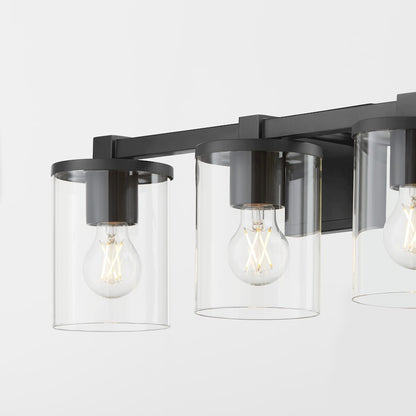 3 Light Bathroom Vanity Light, Matte Black