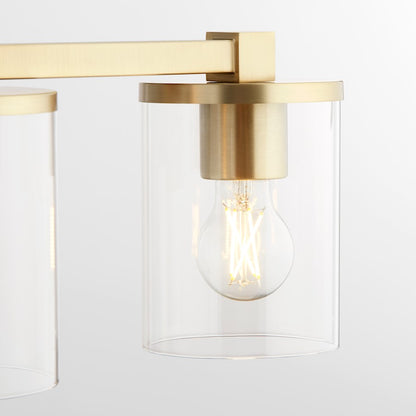 3 Light Bathroom Vanity Light, Aged Brass