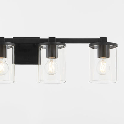4 Light Bathroom Vanity Light, Matte Black