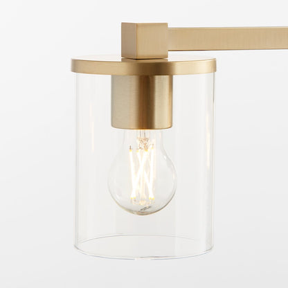 4 Light Bathroom Vanity Light, Aged Brass