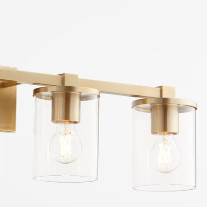 4 Light Bathroom Vanity Light, Aged Brass