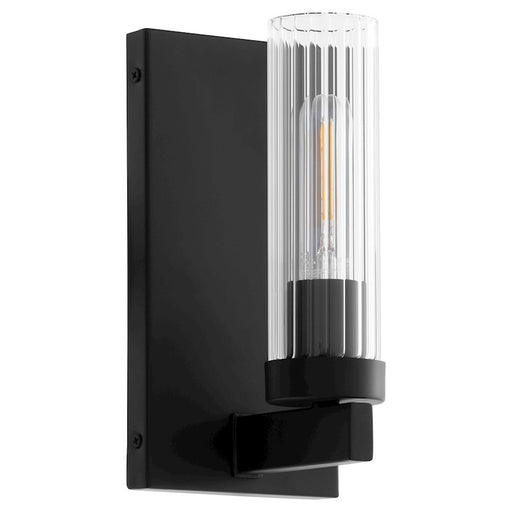 Quorum Kilbey 1Lt Wall Mount, Matte Black/Clear/Fluted - 533-1-59