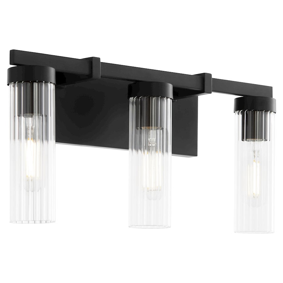 3 Light Bathroom Vanity Light, Matte Black