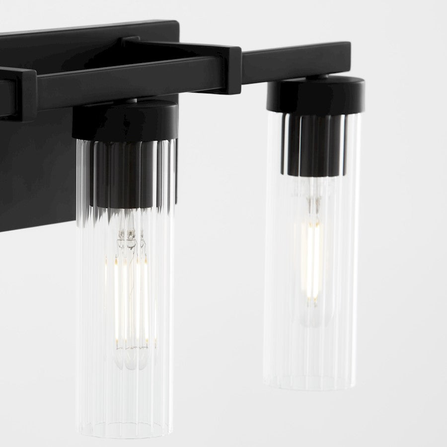 3 Light Bathroom Vanity Light, Matte Black
