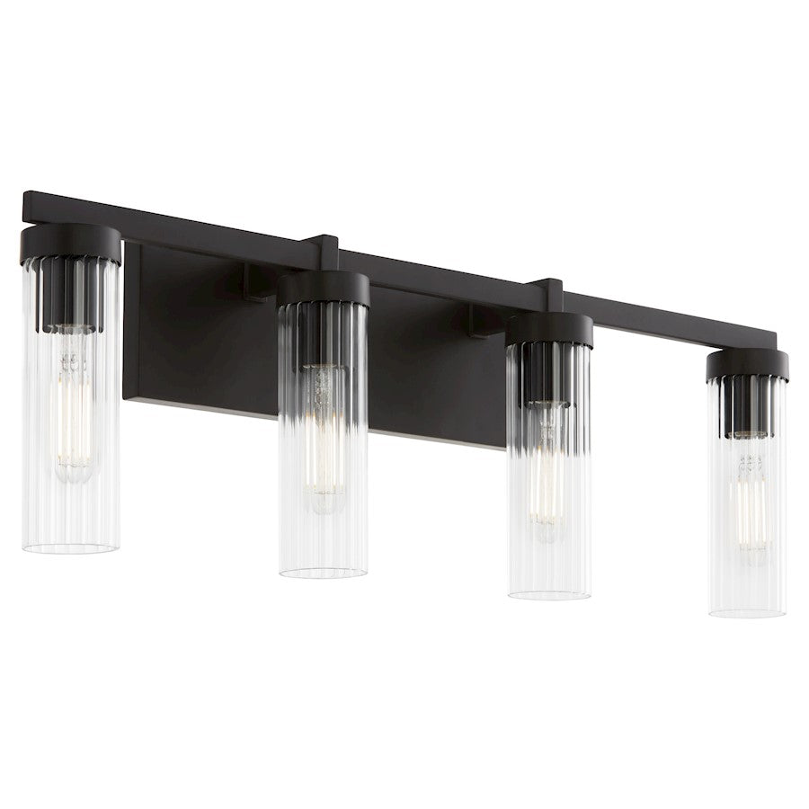 4 Light Bathroom Vanity Light, Matte Black