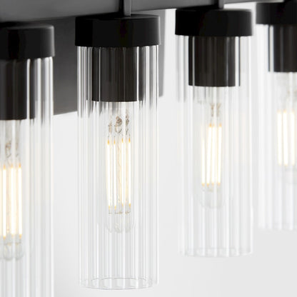4 Light Bathroom Vanity Light, Matte Black