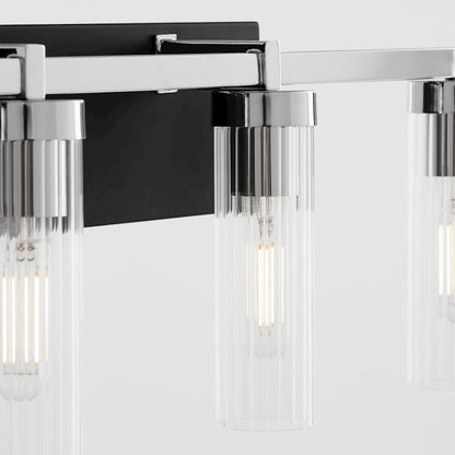 4 Light Bathroom Vanity Light, Matte Black
