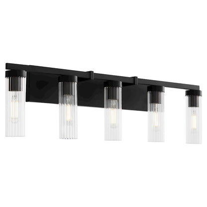 5 Light Bathroom Vanity Light, Matte Black