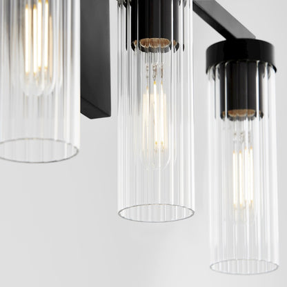 5 Light Bathroom Vanity Light, Matte Black