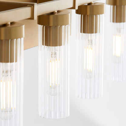 5 Light Bathroom Vanity Light, Aged Brass
