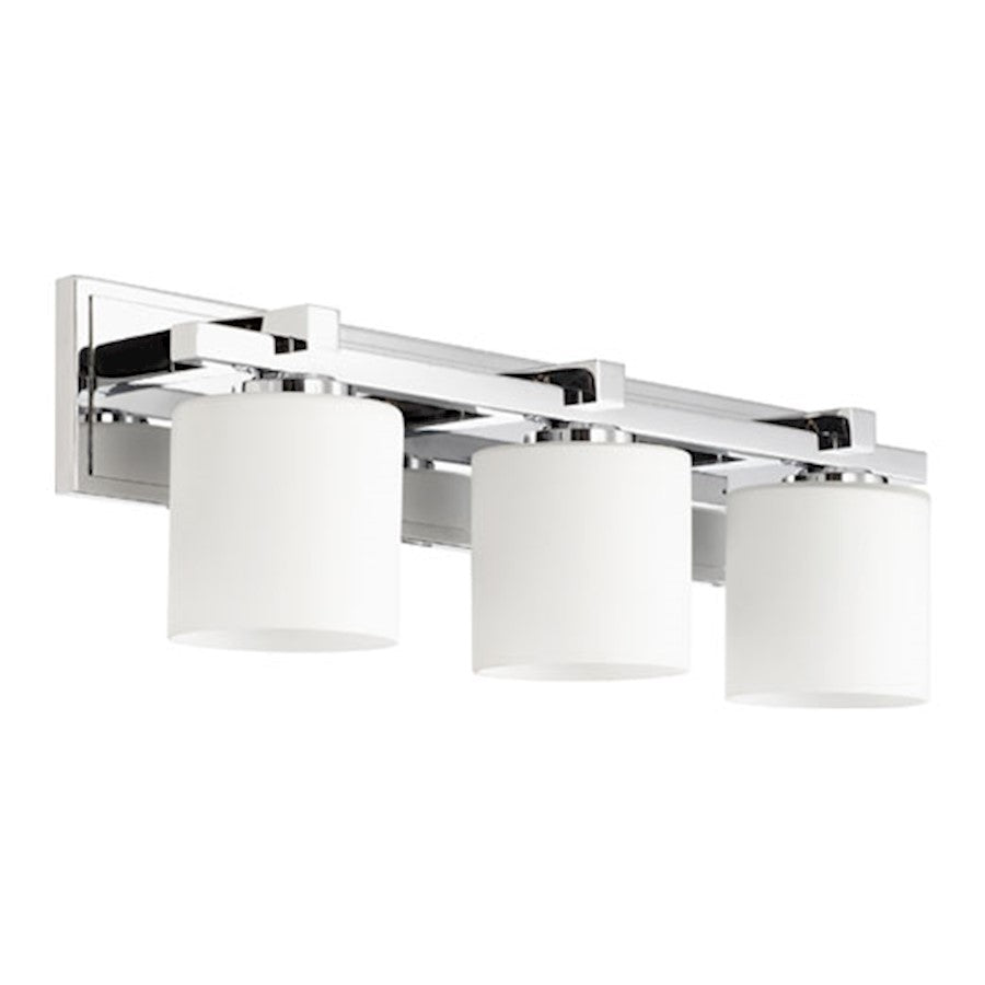 Quorum 3 Light Cylinder Vanity, Chrome