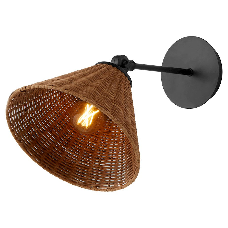 1 Light Small Wicker Wall Sconce