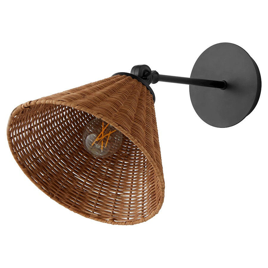 1 Light Small Wicker Wall Sconce