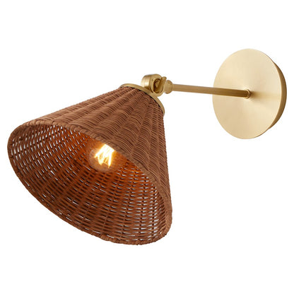 1 Light Small Wicker Wall Sconce