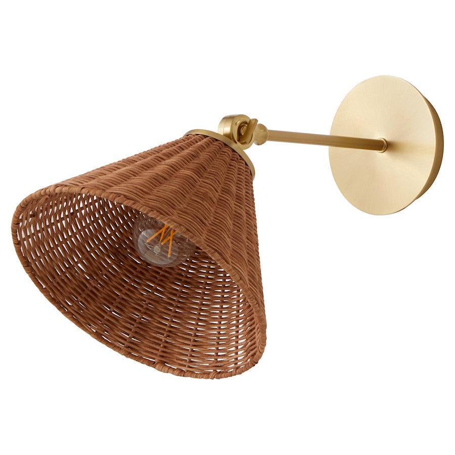 1 Light Small Wicker Wall Sconce