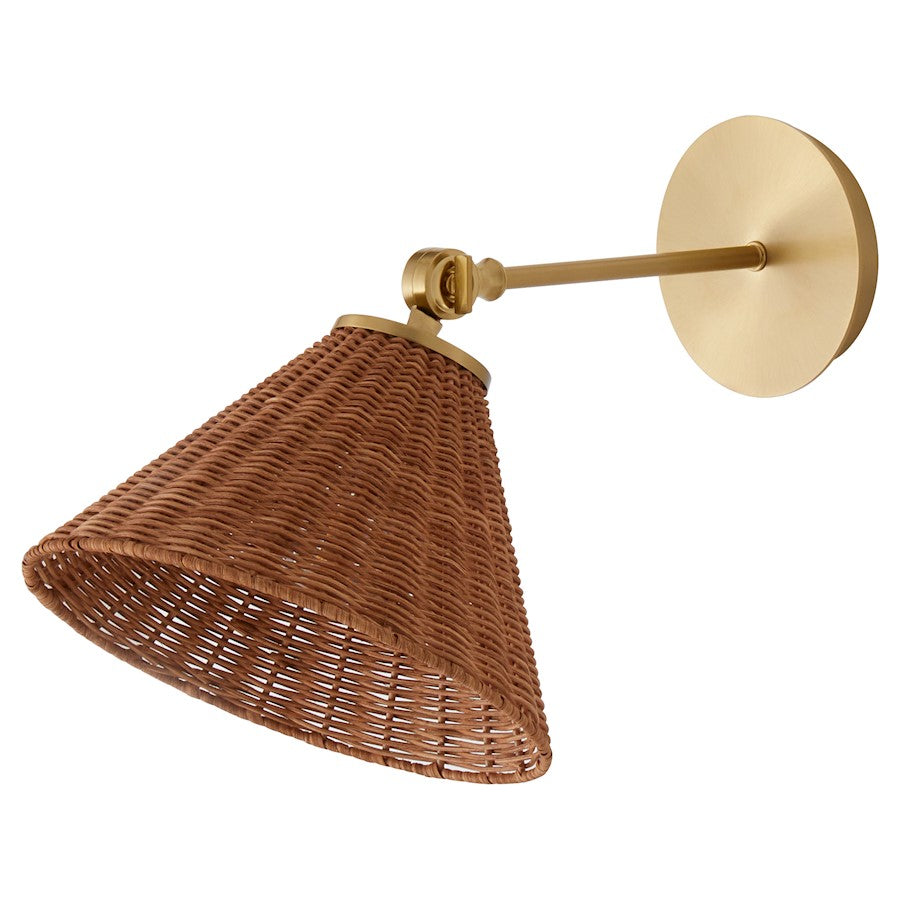1 Light Small Wicker Wall Sconce