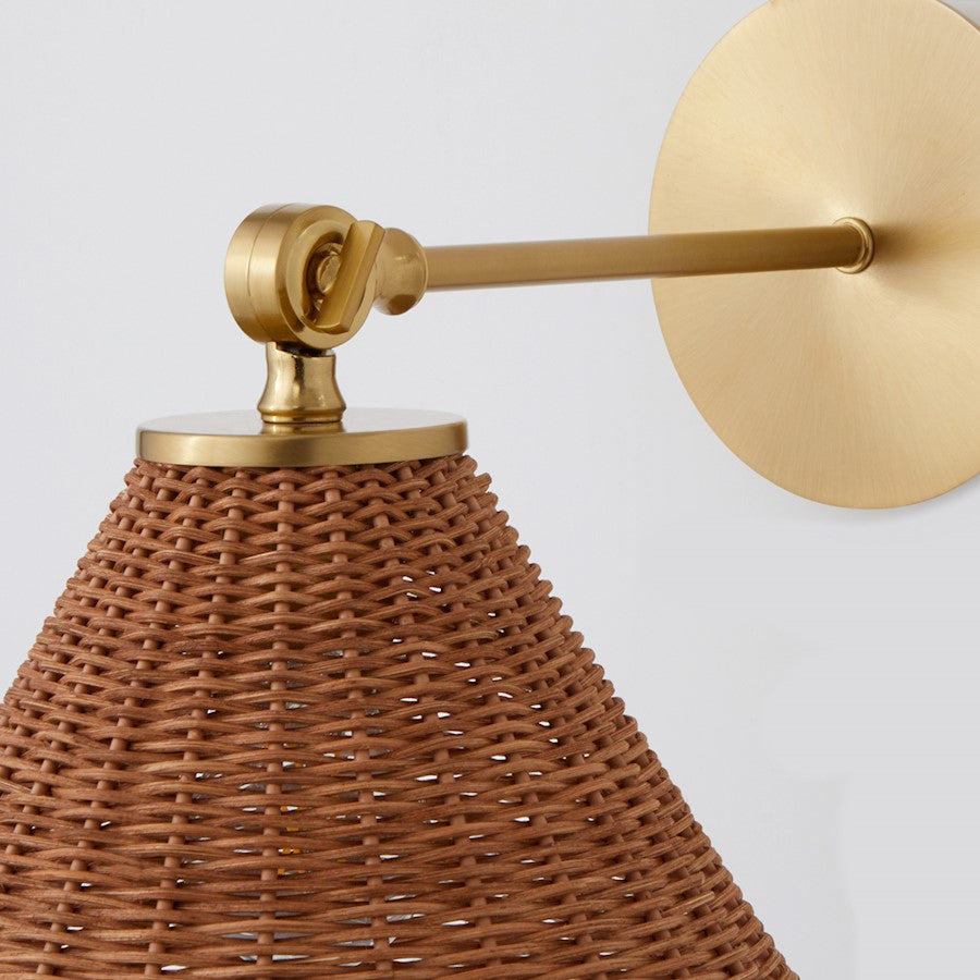 1 Light Small Wicker Wall Sconce