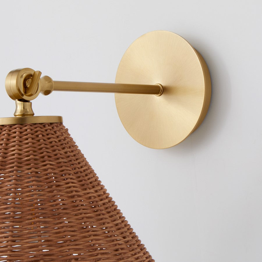 1 Light Small Wicker Wall Sconce