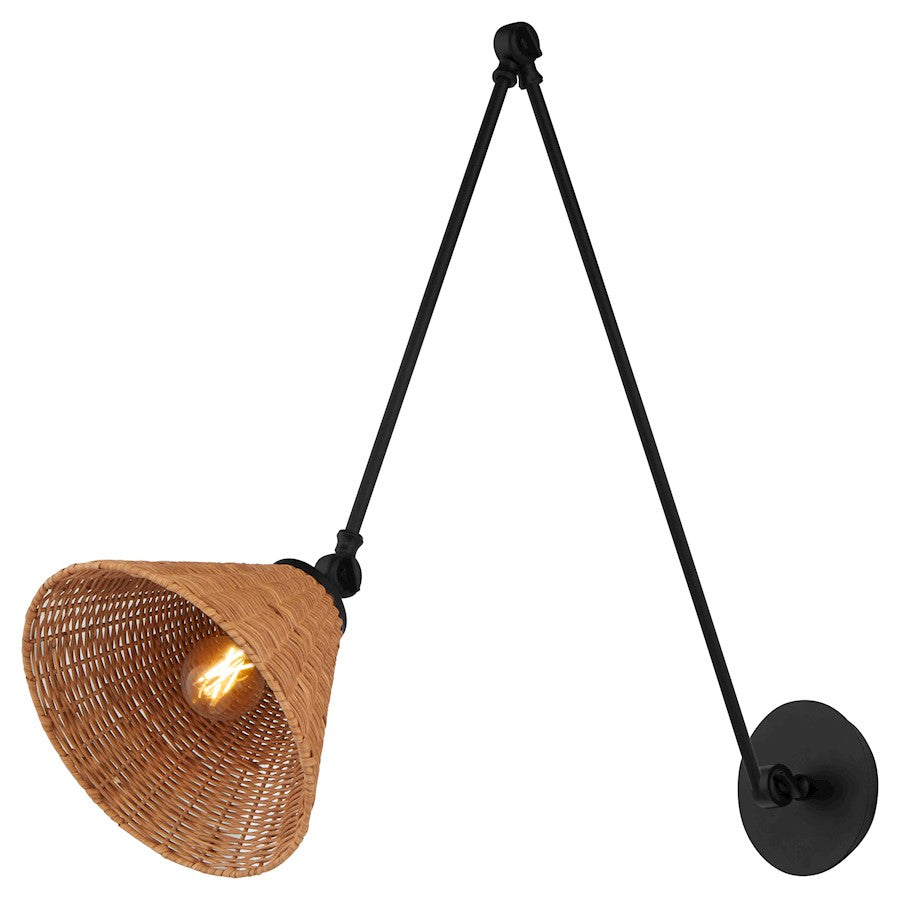 1 Light Large Wicker Wall Sconce