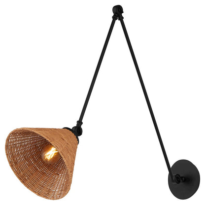 1 Light Large Wicker Wall Sconce