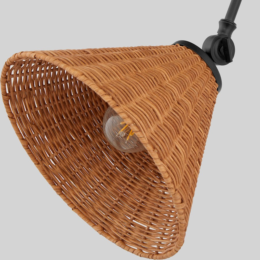 1 Light Large Wicker Wall Sconce