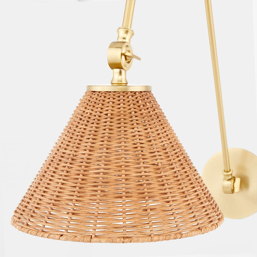1 Light Large Wicker Wall Sconce