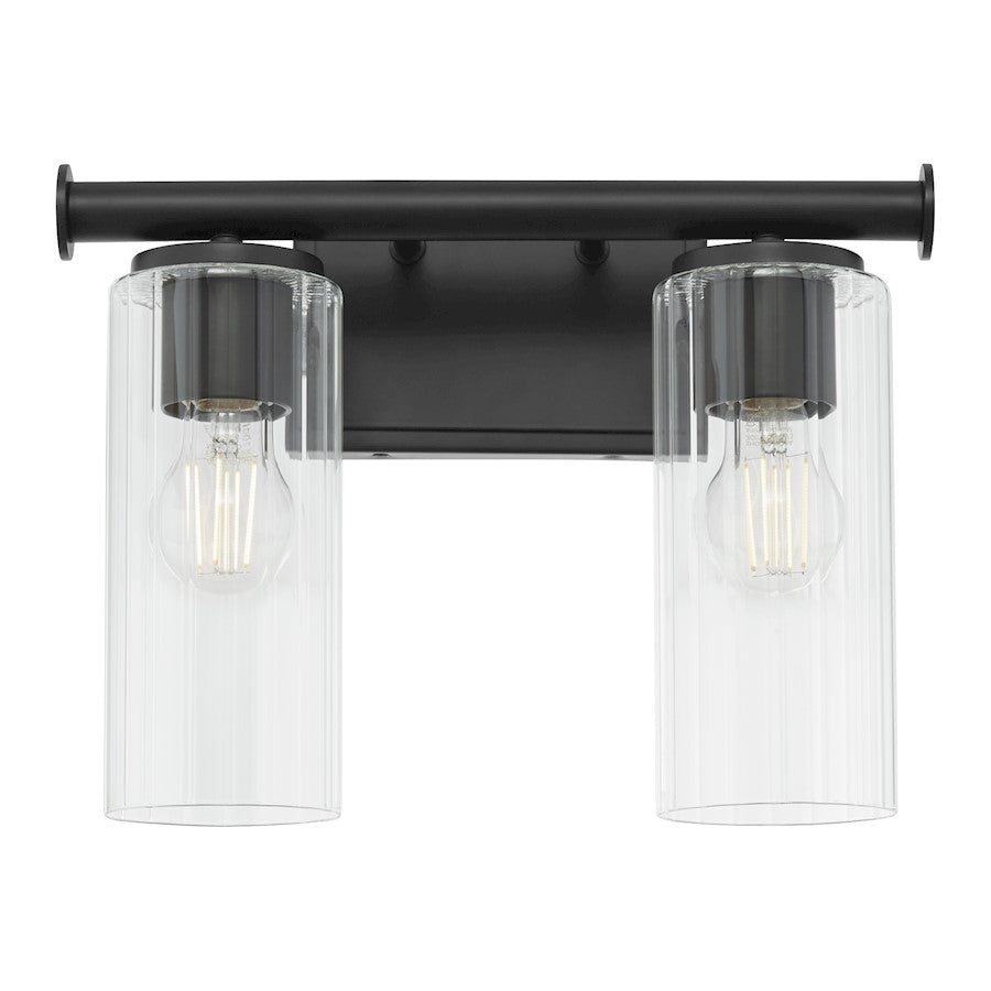 2 Light Bathroom Vanity Light, Matte Black