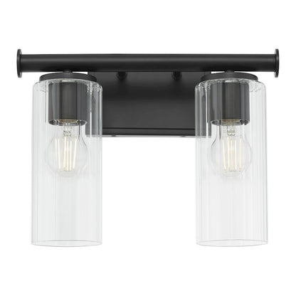 2 Light Bathroom Vanity Light, Matte Black