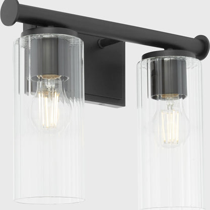 2 Light Bathroom Vanity Light, Matte Black