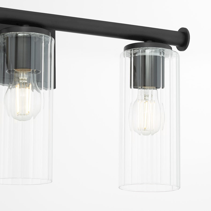3 Light Bathroom Vanity Light, Matte Black