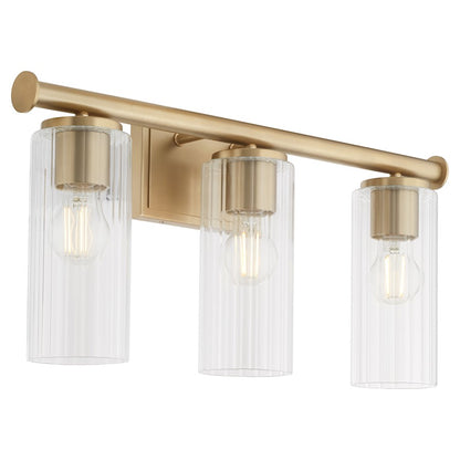 3 Light Bathroom Vanity Light, Aged Brass
