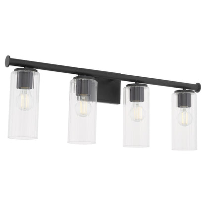 4 Light Bathroom Vanity Light, Matte Black