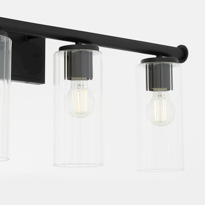 4 Light Bathroom Vanity Light, Matte Black