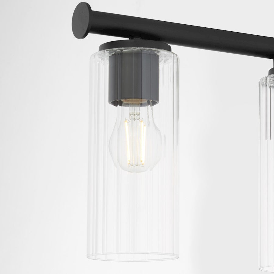 4 Light Bathroom Vanity Light, Matte Black