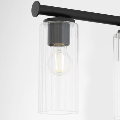 4 Light Bathroom Vanity Light, Matte Black