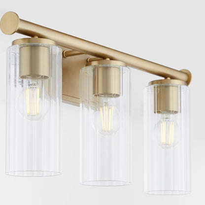 4 Light Bathroom Vanity Light, Aged Brass