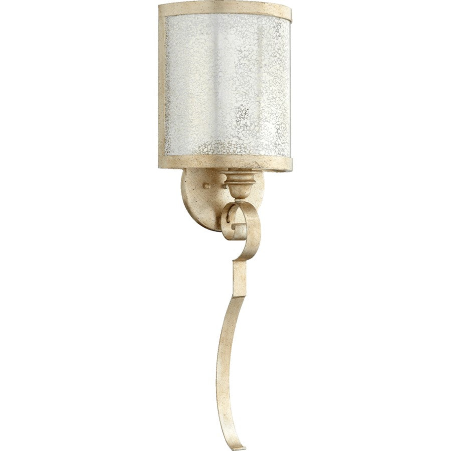 Quorum Champlain 1 Light Wall Mount, Aged Silver Leaf