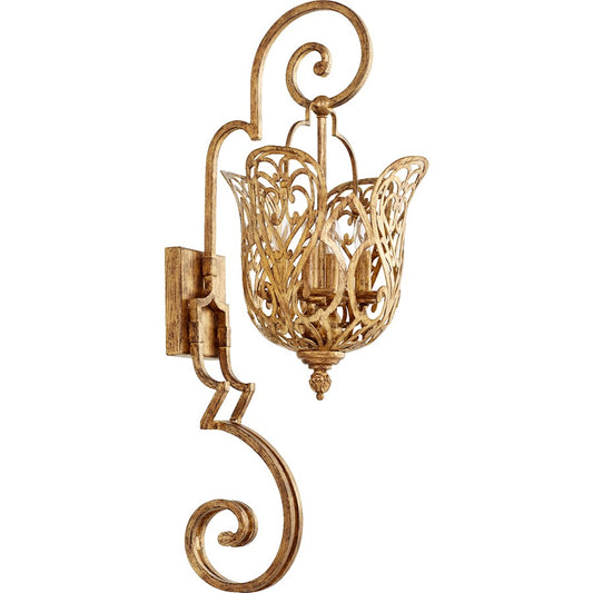 Quorum Lemonde 4 light Wall Mount in Vintage Gold Leaf