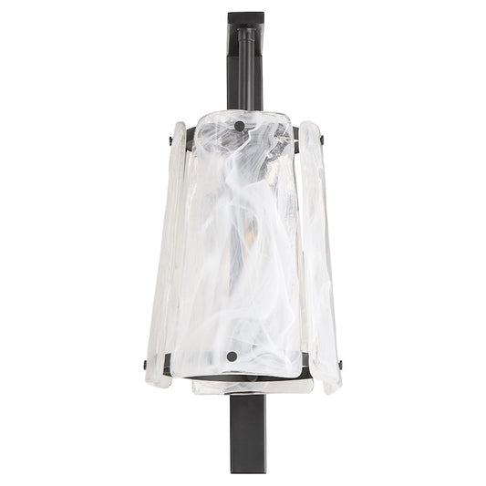 Quorum Prestige 1Lt Wall Mount, Matte Black/Clear/Alabaster - 5575-1-59